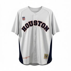Houston Black Eagles White and Black Men's Jersey